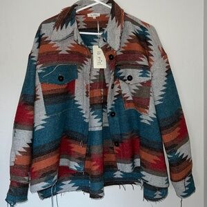 La Miel Aztec Southwest Distressed Jacket / Shacked